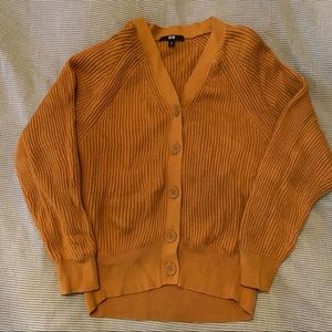 Uniqlo mustard cardigan sweater